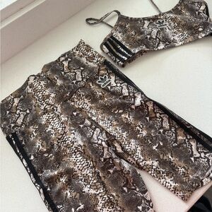 Adidas Brown and Black Snake Print set